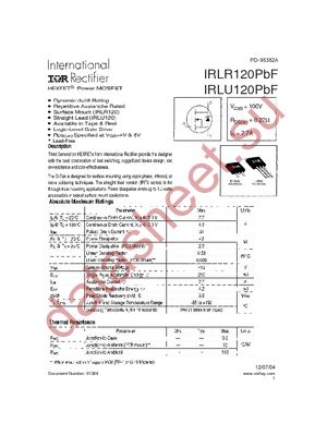 IRLR120PBF datasheet  